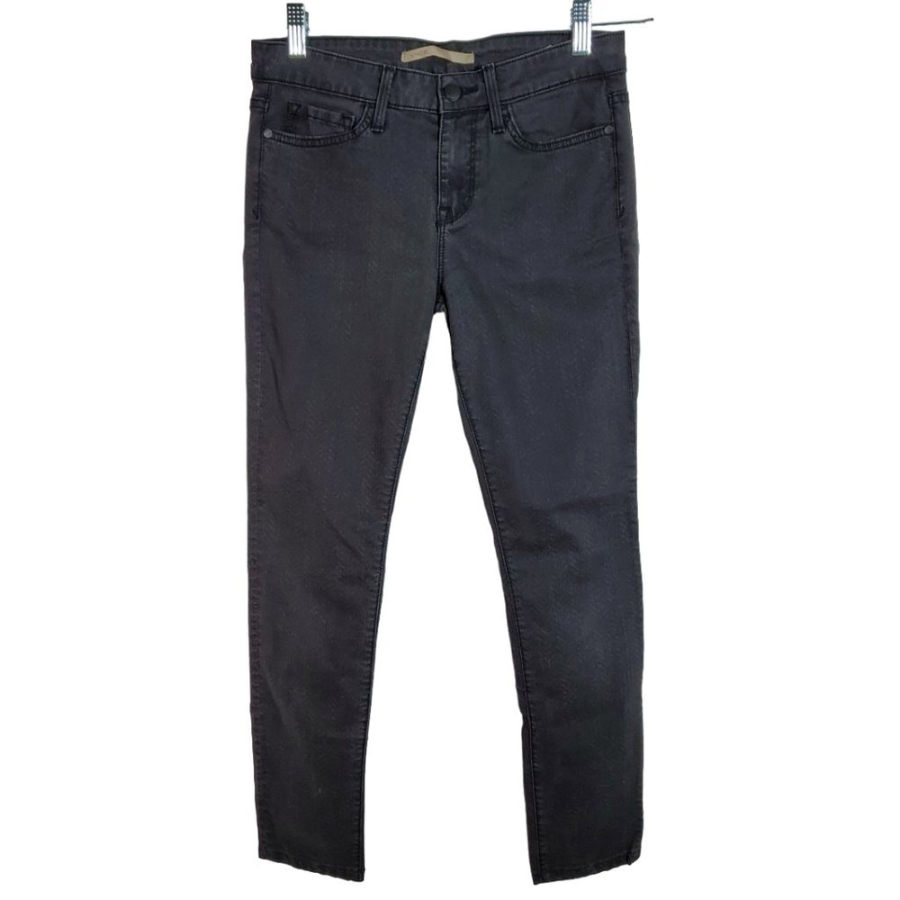 Vince Womens Charcoal Herringbone 5 Pocket Skinny Jean Size 27 Black Lightweight